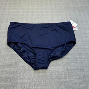 Lands' End 20W Navy Blue High Waist Tummy Control Swimsuit Bikini Bottom New‎